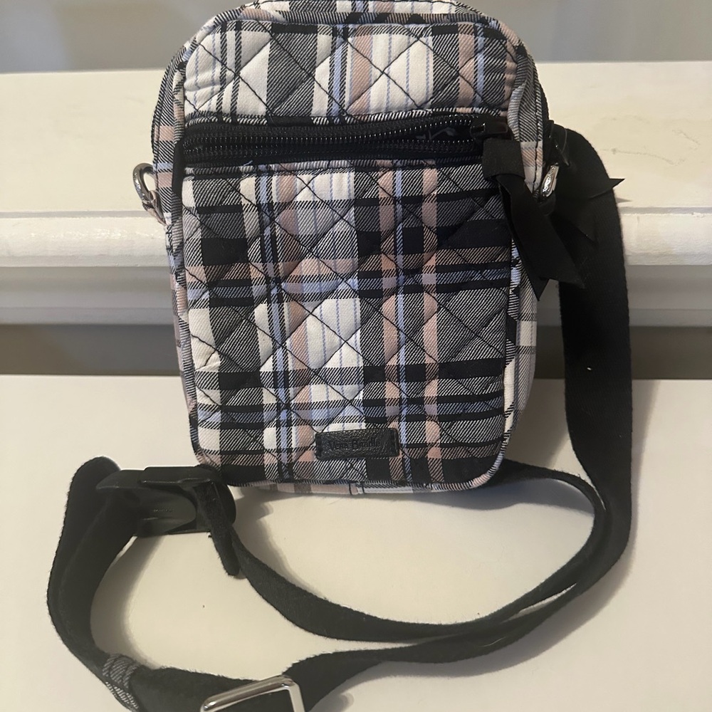 Vera Bradley Plaid Belt Bag - Black, White, and Brown
